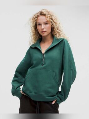 NWT Lululemon Scuba Oversized Funnel-Neck Half Zip *Long • Storm Teal • XS/S